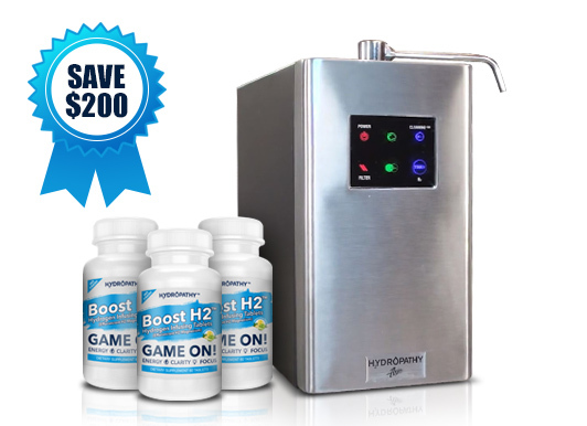 Hydropathy Water Ionizer with 90 day supply of H2 Hydrogen Tablets